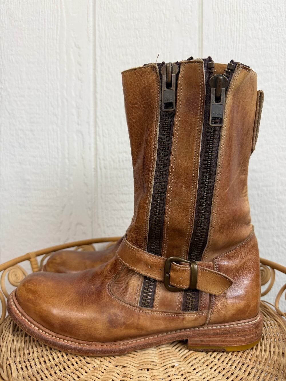 Bed Stu Hustle Motorcycle Boots, Size 9 Leather